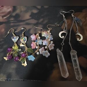 Floral crystal earring bundle